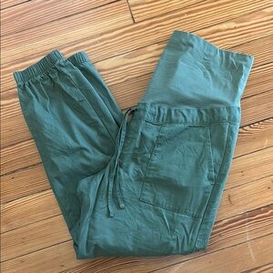 Maternity green chino jogger pants